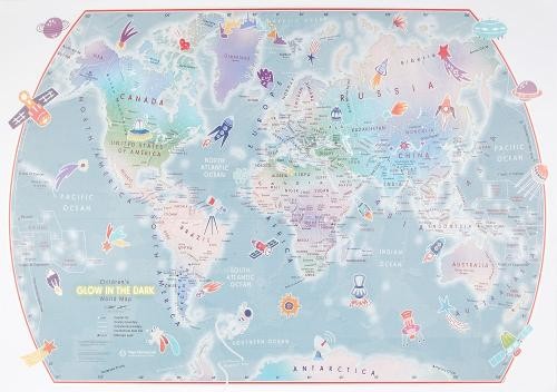 Outer Space Glow in the Dark Children’s World Wall Map (Map) (UK IMPORT)