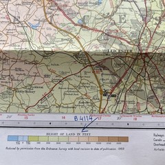 VALE OF TRENT Bartholomew Half Inch Map No 24 1969 Leicester Lichfield Masefield