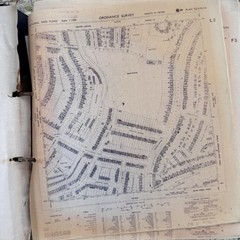 Vintage Ordinance Survey Maps & Binder Of Street Surveys Assorted As Found
