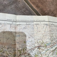 Vintage Survey of Great Britain “One Inch” Map – Glasgow – c1925