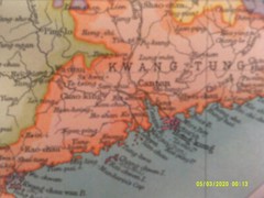 Antique Map. CHINA with Hong Kong inset. Bartholomew. c1909. VG.