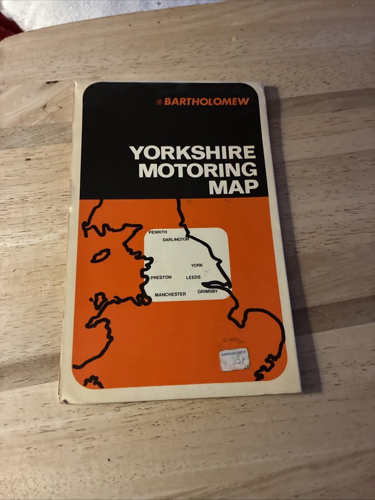 Bartholomew Industrial Yorkshire England Motoring Map, 1973