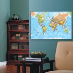 Map of the World Educational Map Poster Print Wall Mural Decor 2X3FT 1.5X 2.4FT