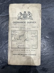 Ordnance Survey 13 Large Sheet Series One Inch 3rd Edn Ullswater & Ambleside