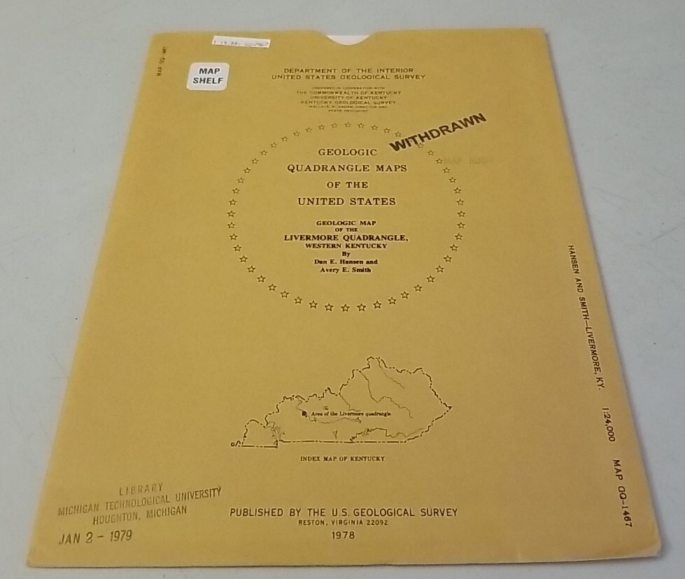 USGS Geologic Map of the Livermore Quadrangle, Western Kentucky w/Sleeve