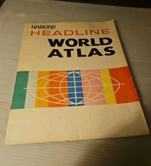 Vintage 1967, “Hamond Headline World Atlas” Paperback Book