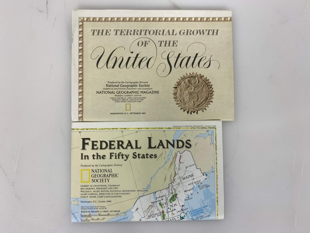 Lot of 2 Nat Geo United States Maps 1987-1996