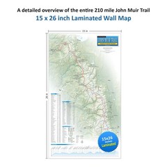 John Muir Trail Wall Map – Laminated (15 x 26 inches) (Erik the Black’s Hikin…