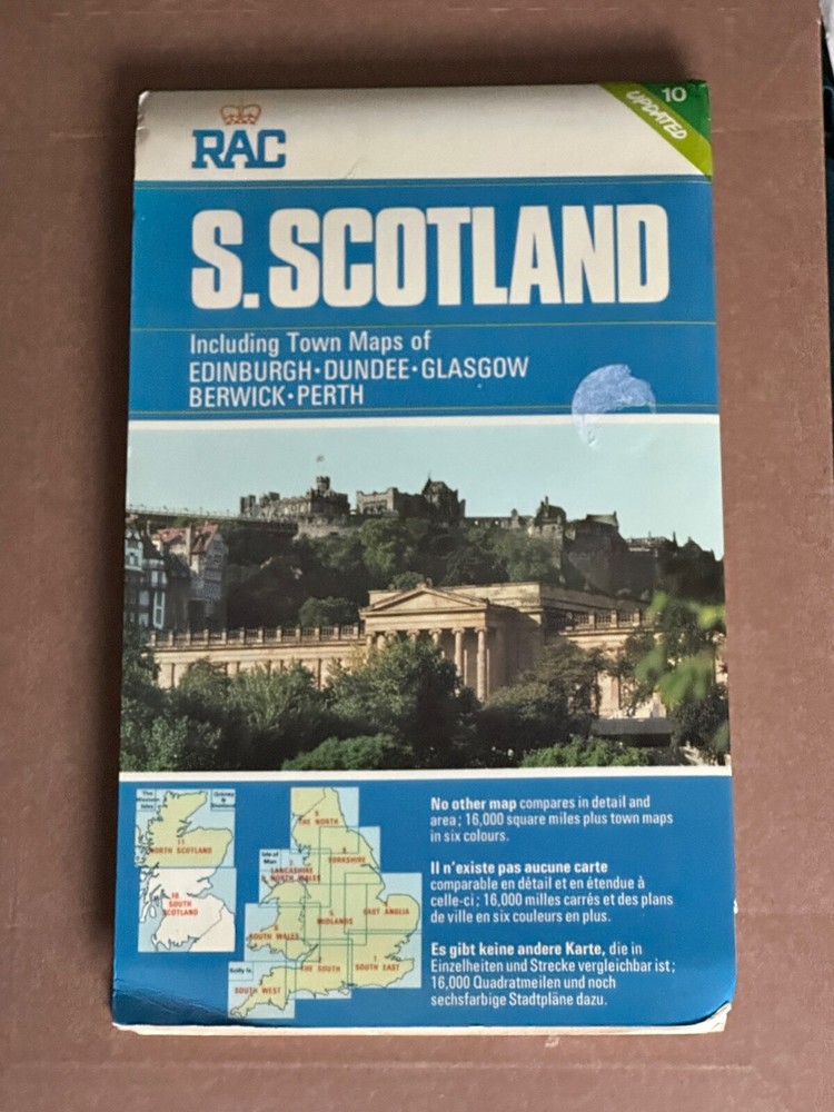1970’s approx RAC Map 3 miles to 1 inch of South Scotland 10