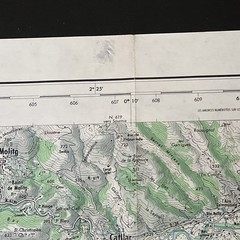 Vintage Carte De France Fold out sheet Paper Map of Prades 1963 outstanding cond