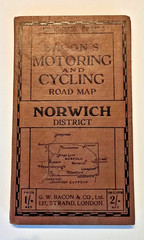 BACON’S MOTORING and CYCLING MAP, NORWCH Half Inch Series