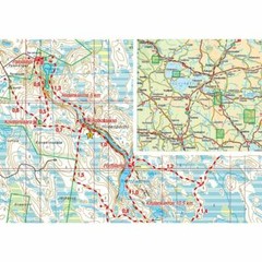 Finland Vuokatti and natural parks of Kainuu Map hiking cycling skiing 40% SALE
