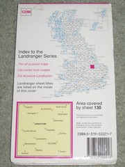 OS Ordnance Survey Landranger Map Sheet 130 Grantham & surrounding area – 1994