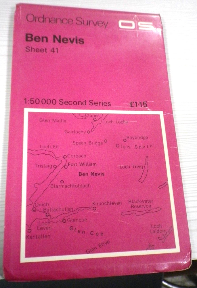 Ordnance Survey Map Sheet 41 Ben Nevis (1:50 000 Map) 2nd Series