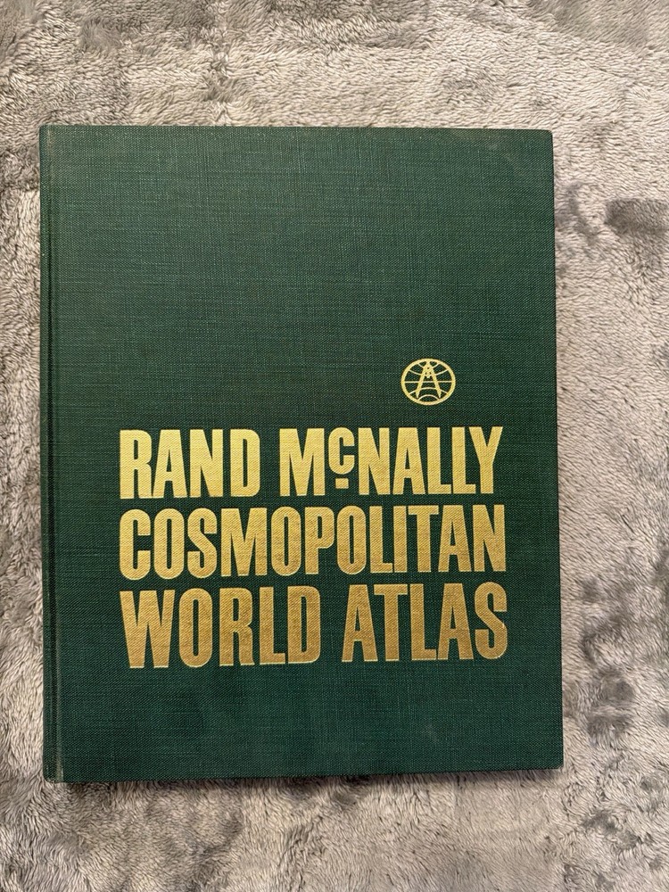Rand McNally Cosmopolitan World Atlas Vintage Hardcover Geography Maps Mid Cent