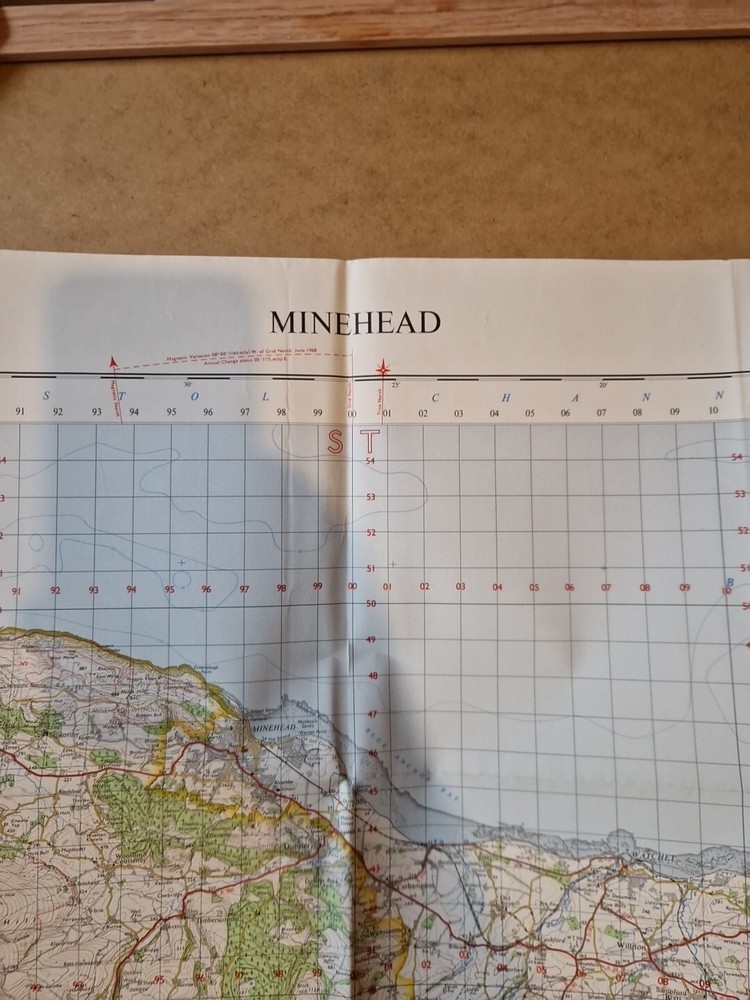 Ordnance Survey Map Of Great Britian – MINEHEAD – 1966 – 1/63360