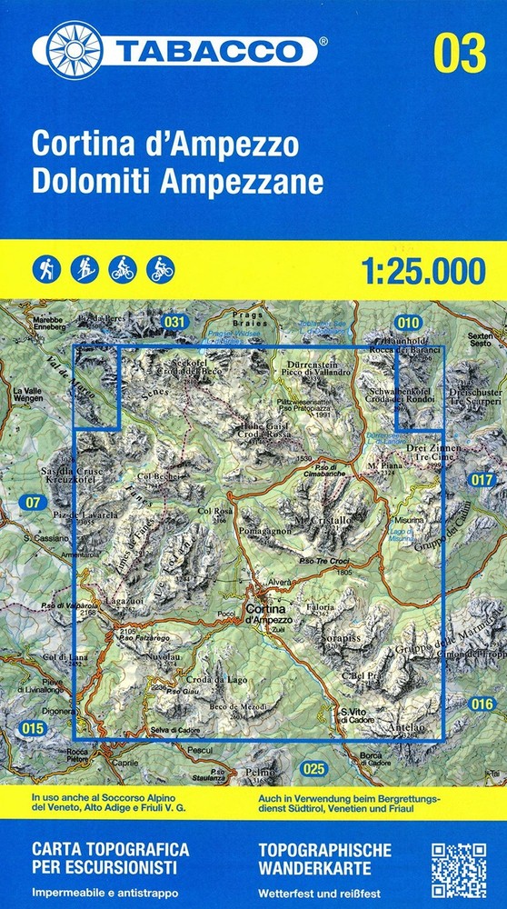 Cortina d’Ampezzo Dolomiti Ampezzane (Map) (UK IMPORT)