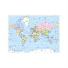World Map Atlas Geography Political Poster Print Sizes A1 A2