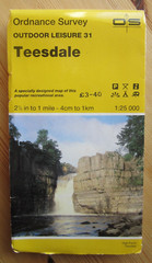 OS Ordnace Survey OUTDOOR LEISURE 1 : 25,000 Map Sheet 31 – Teesdale