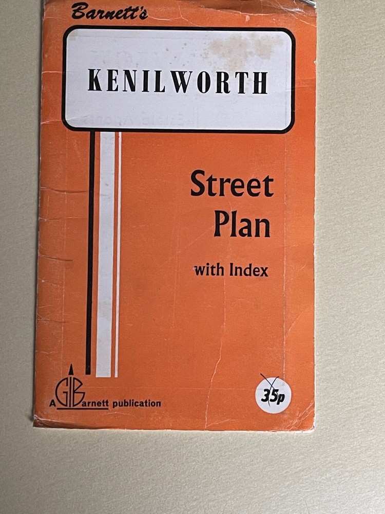 Vintage Barnetts Kenilworth Street Plan with Index