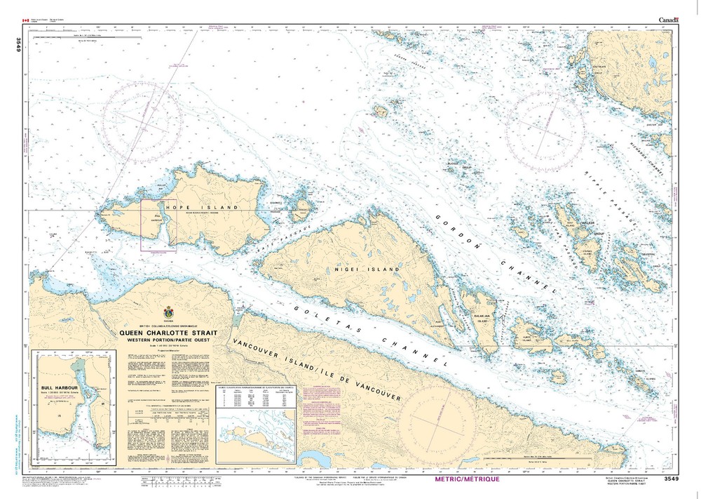 Queen Charlotte Strait Western Portion/Partie Ouest | CHS Chart 3549 (34 x 47)