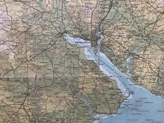 Antique Cloth Map – Bartholomew’s NEW REDUCED SURVEY – 32 SALISBURY PLAIN c 1910