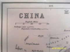 Antique Map. CHINA with Hong Kong inset. Bartholomew. c1909. VG.