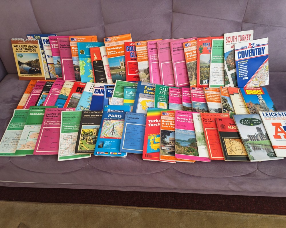 Vintage UK Maps Joblot
