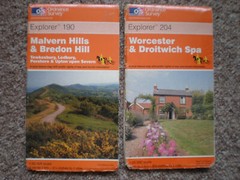 190 204 MALVERN HILLS WORCESTER DROITWICH EXPLORER LOT ORDNANCE SURVEY MAPS OS