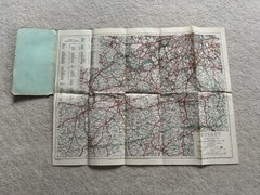 Vintage Geographers County Road Map of Surrey 230x128mm Map 570x540mm 2/-