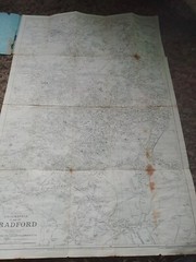 2 VINTAGE TOWN PLANS BRADFORD GEOGRAPHIA & BACON both fragile