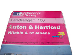 OS Ordnance Survey Landranger Map 166 ‘Luton & Hertford’ – Well Used condition