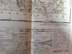 Ordnance Survey Map Sheet 129 LUDLOW one Inch Map 1967 Used, Small Crease Rips