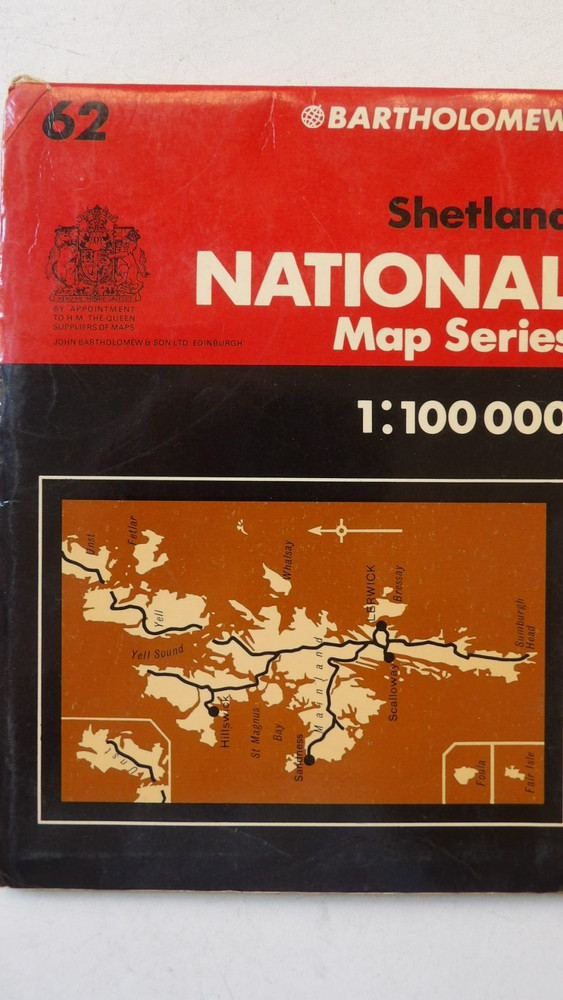 Bartholomew no. 62 Shetland National Map Series 1978. 1:100,000.