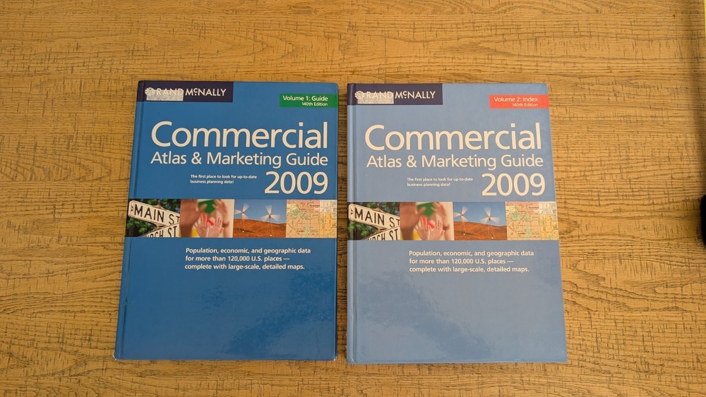 Rand Mcnally Commercial Atlas & Marketing Guide 2009 Volume 1 & 2 140th Edition