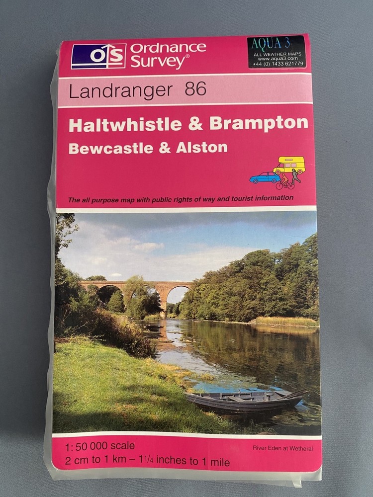 Ordnance Survey. Haltwhistle & Brampton Map 86. Laminated Landranger. 1:50 000.