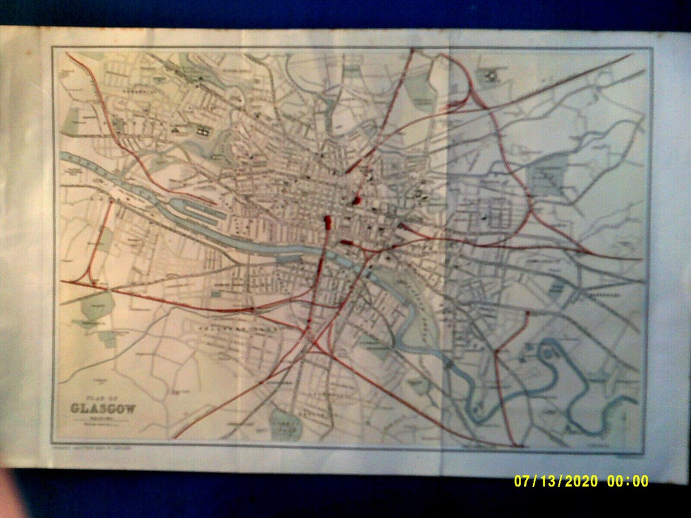 PLAN OF GLASGOW. c1885. VG+.