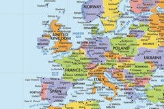 A1 A2 World Map With Flags Poster Education Geography School Home Wall Chart