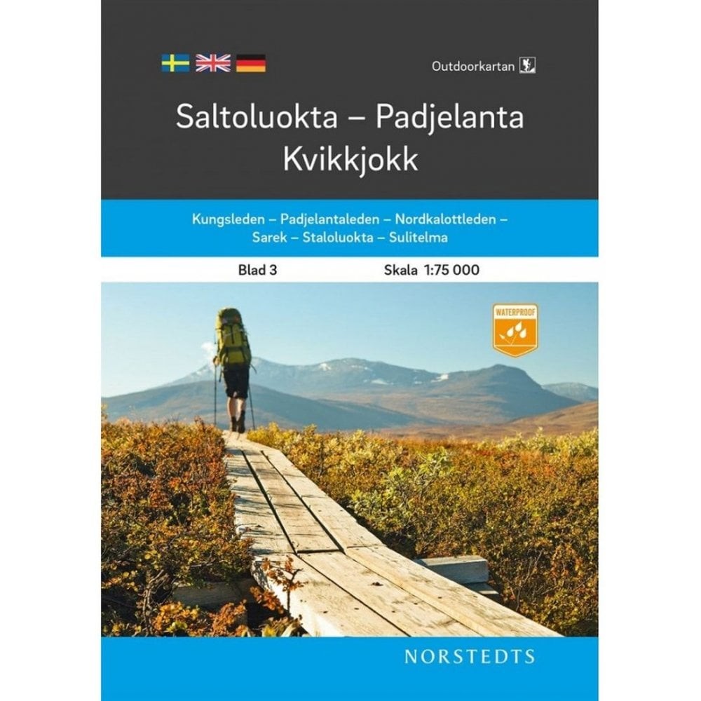 Sweden map 3: Saltoluokta / Padjelanta / Kvikkjokk Hiking, Kungsleden, skiing