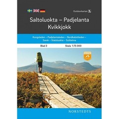 Sweden map 3: Saltoluokta / Padjelanta / Kvikkjokk Hiking, Kungsleden, skiing
