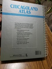 CHICAGOLAND ATLAS Deluxe Laminated Edition by American Map Corporation 1994 VGC