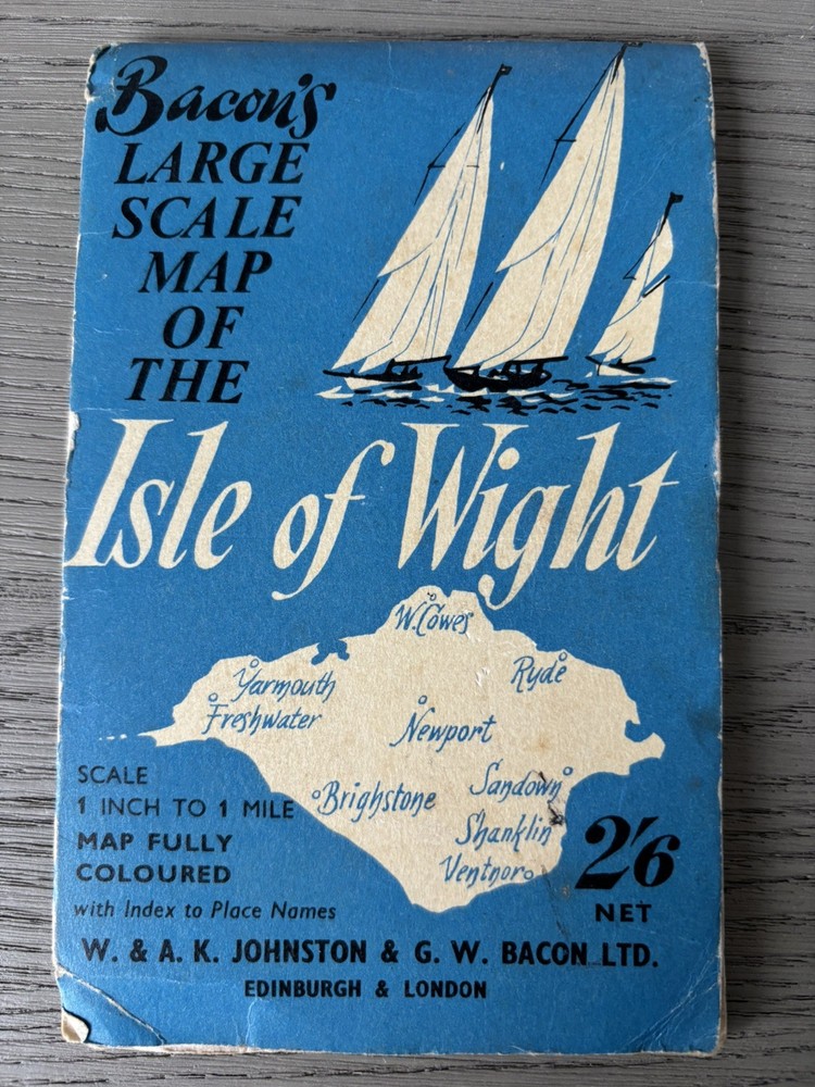 Bacon’s Large Scale Map of the Isle of Wight 1 Inch to 1 Mile