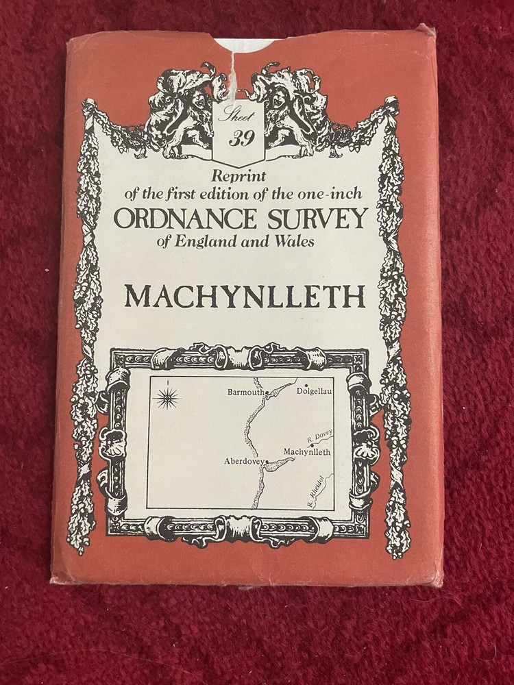 Ordance Survey sheet 39 Repint of fist edition Machynlleth Wales as new