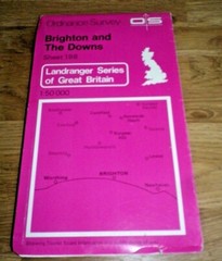 Landranger Series Ordnance Survey Map 1:50,000 Sheet 198 Brighton and The Downs