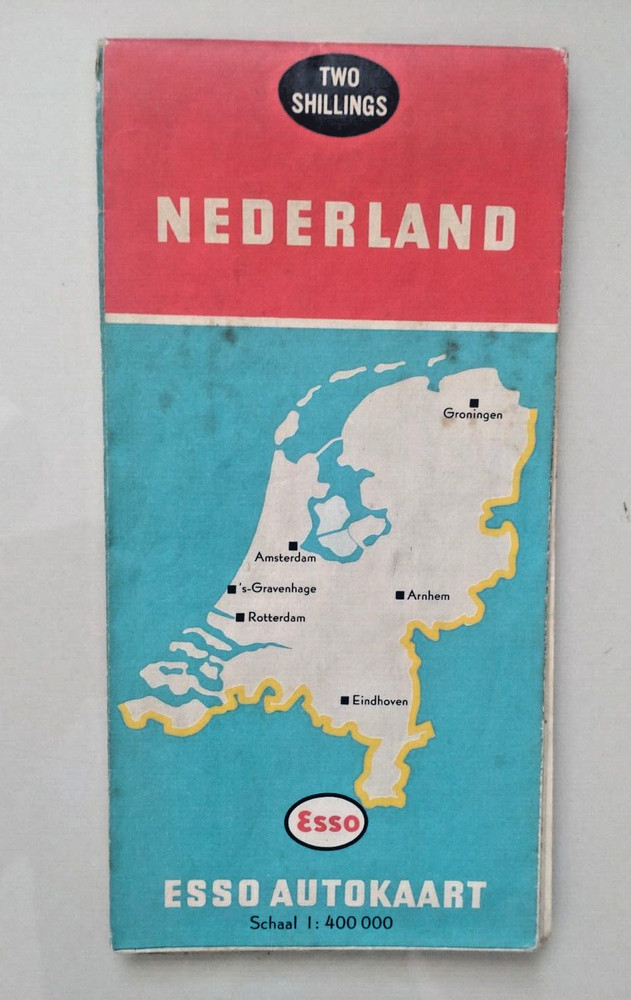 Vintage Esso Touring Map Nederland Netherlands 1963 1:400000