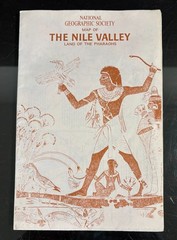 Vtg 1965 National Geographic Map NILE VALLEY – LAND OF THE PHARAOHS Egypt
