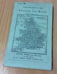 Vintage Cloth Backed Bartholonew’s Map Of Surrey