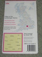 OS Ordnance Survey Landranger Map Sheet 174 Newbury & Wantage area – 1993 edn
