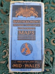 Vintage Bartholomew’s New Reduced Survey Half-Inch Map 22 MID WALES