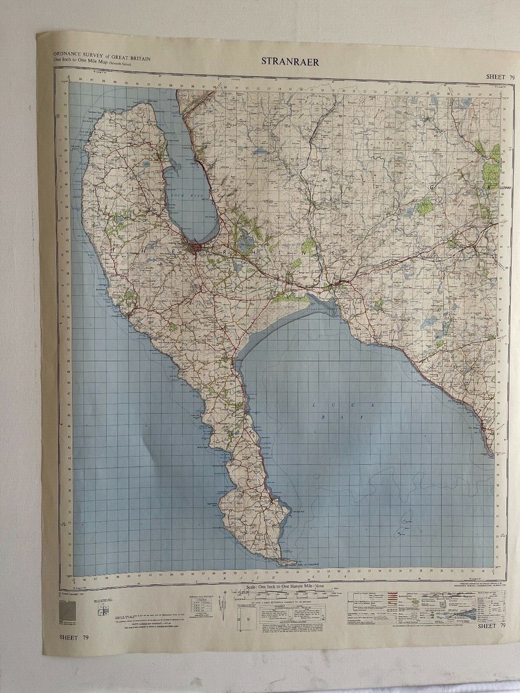 Ordnance Survey, 1 Inch to 1 Mile, Sheet Map no:79, Stranraer, 1963